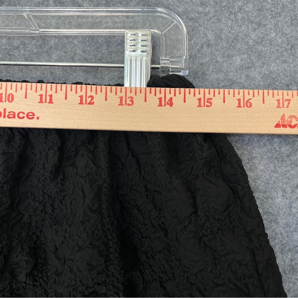 COURTNEY WASHINGTON Cropped Pucker Pants Crinkle Gauze Elastic Stretch Black XL - Picture 8 of 13